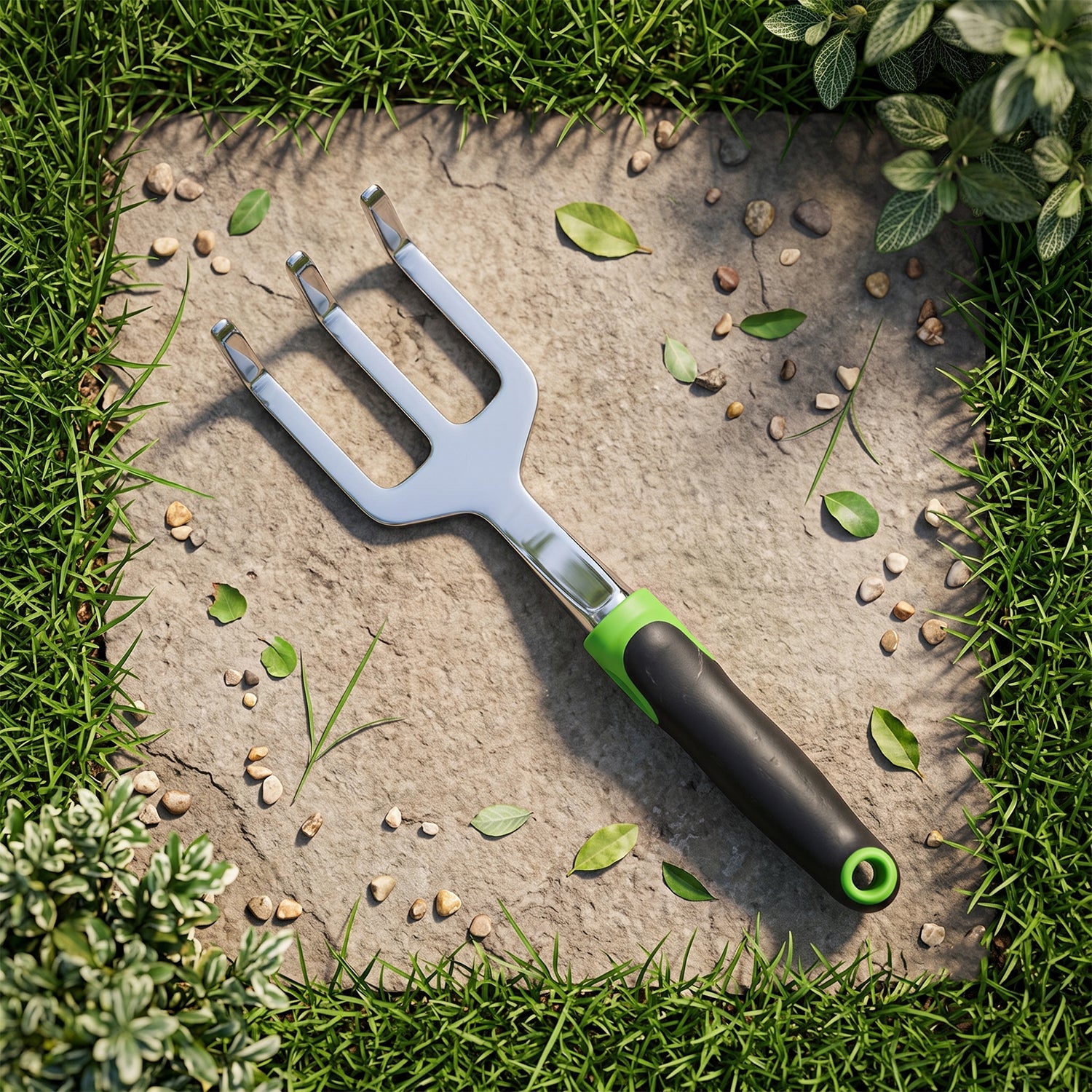 Stainless steel garden claw fork for weeding and cultivating