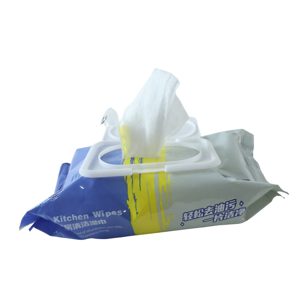 Thick wet wipes for removing oil, grime and food stains