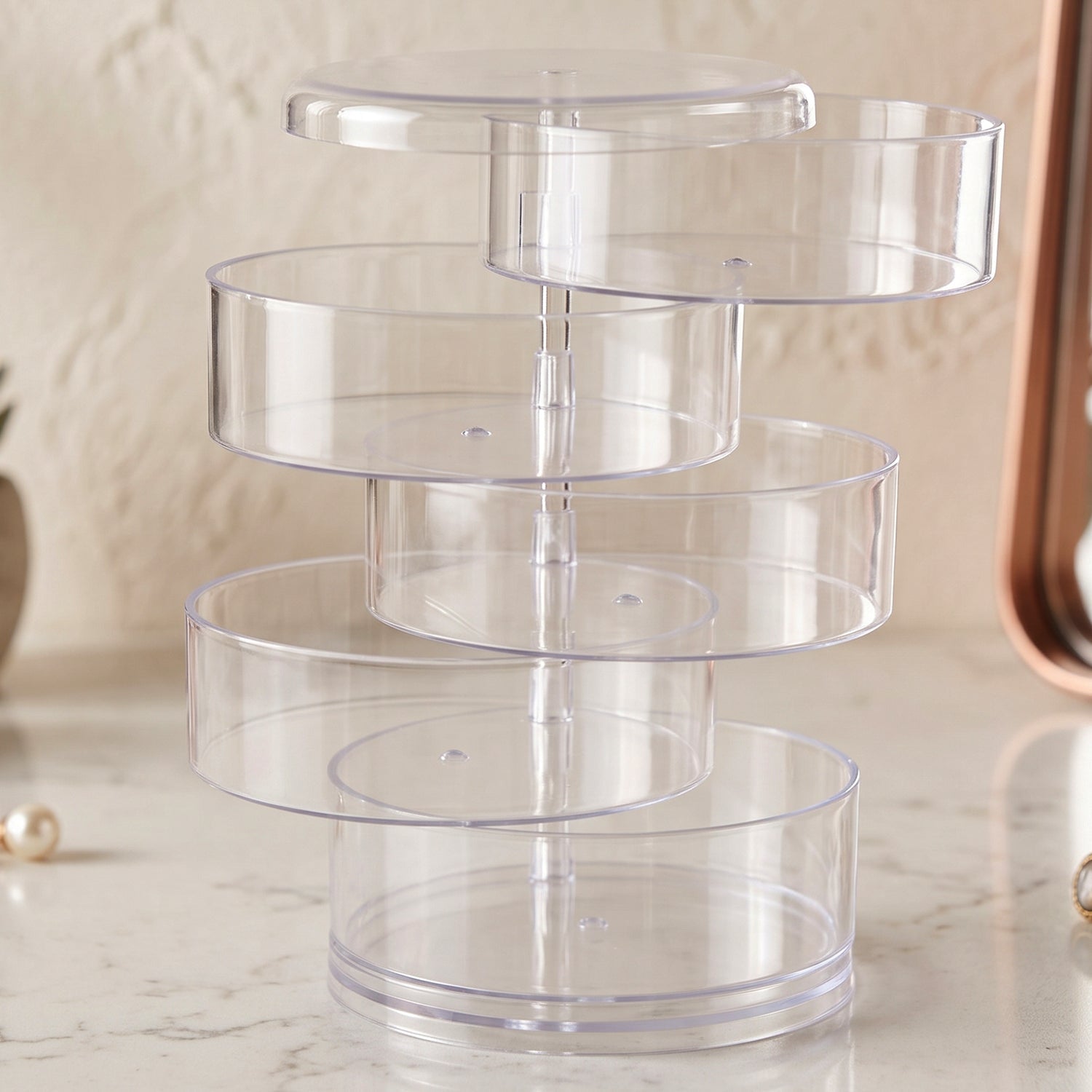 Large capacity rotating jewellery storage case for women