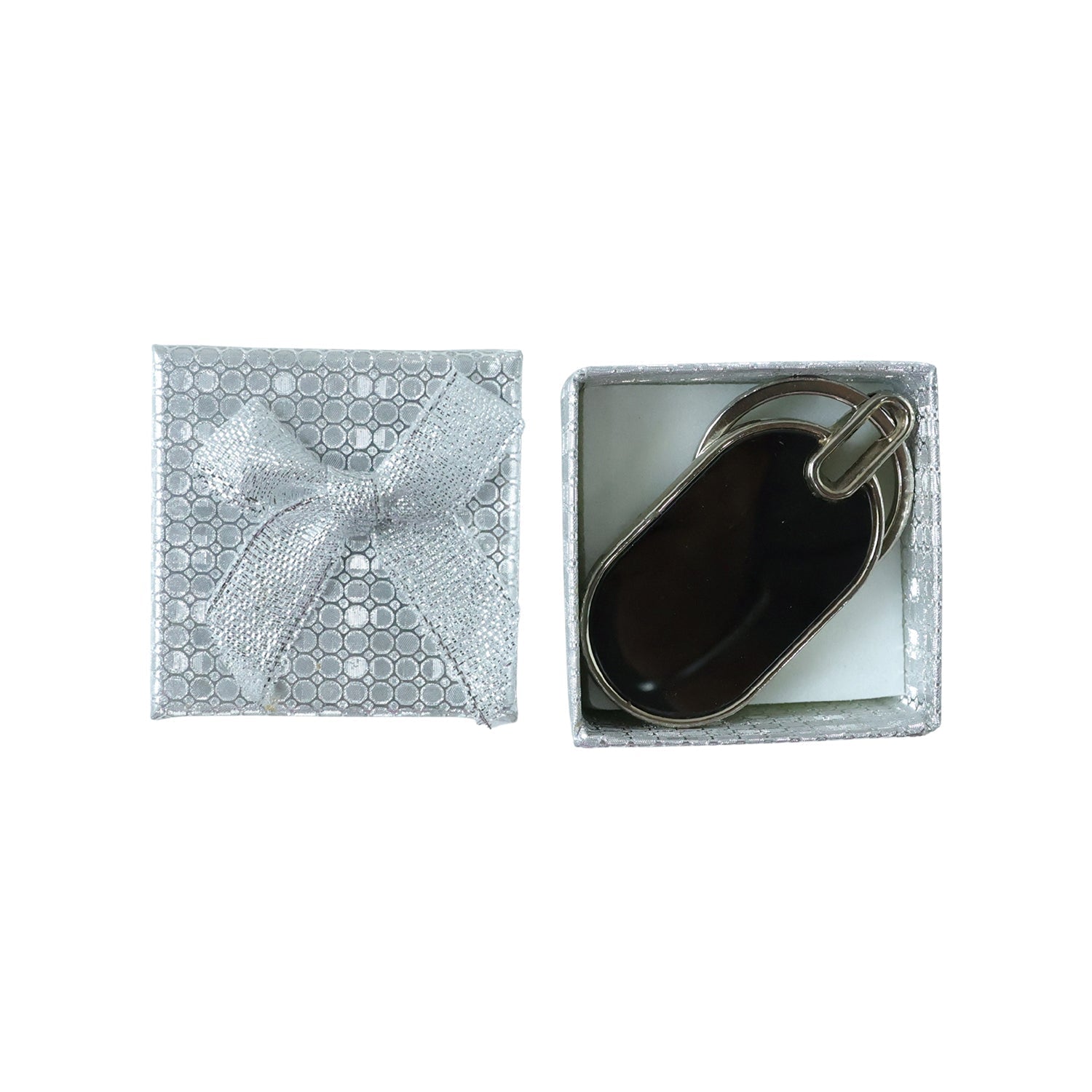 Stylish metal key holder in gift box, ideal for gifting