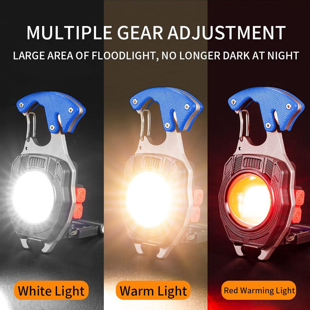 Travel LED Light Keychain Rechargeable Multifunction Mini Flashlight (1 Pc)