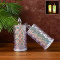 Set of 2 LED candle lights with holographic shimmer and flickering glow