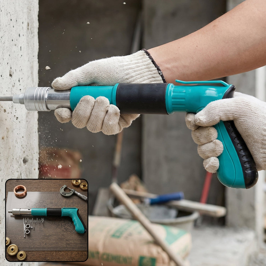 Manual wall fastening nail gun tool set with nails