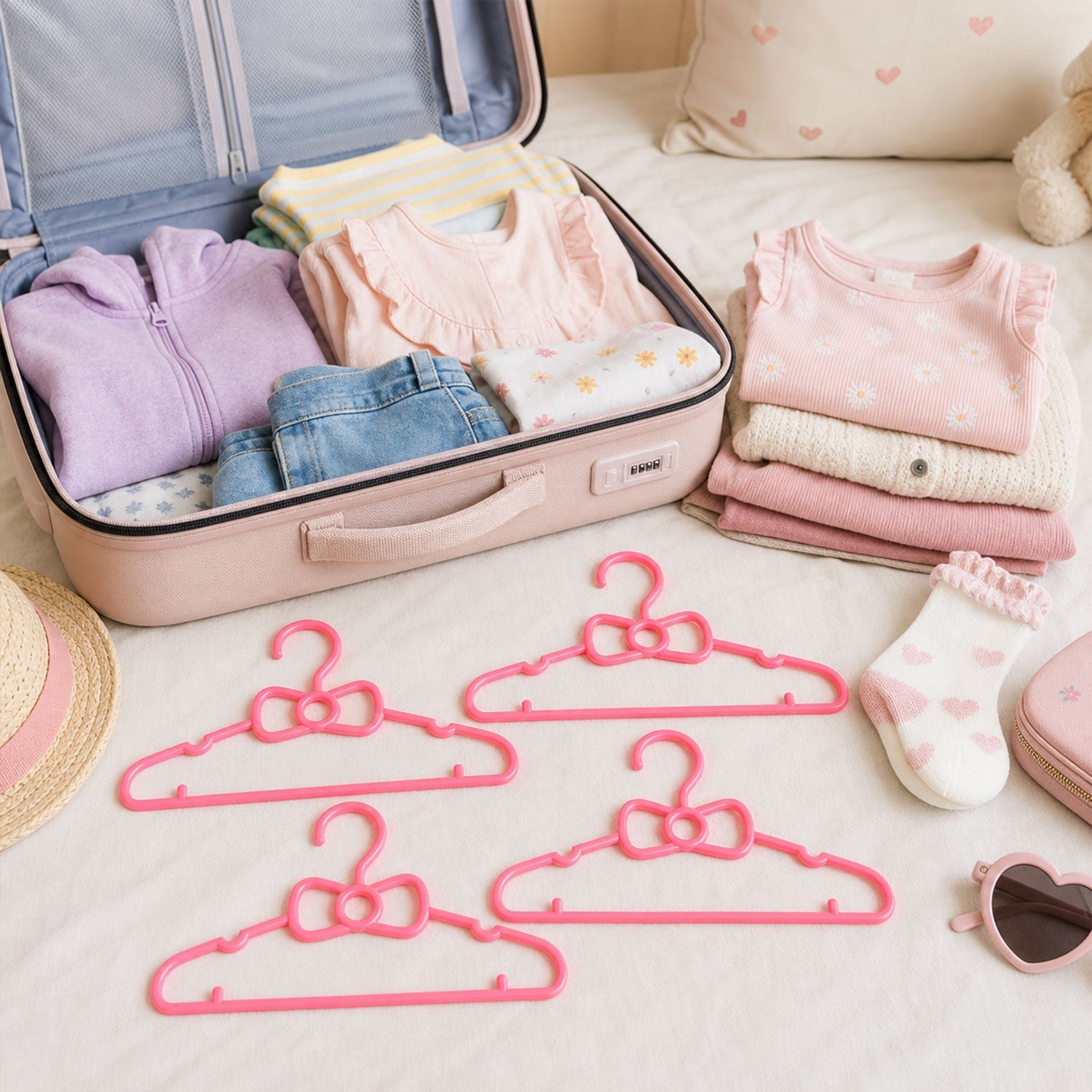 Lightweight kids clothes hangers for nursery wardrobes
