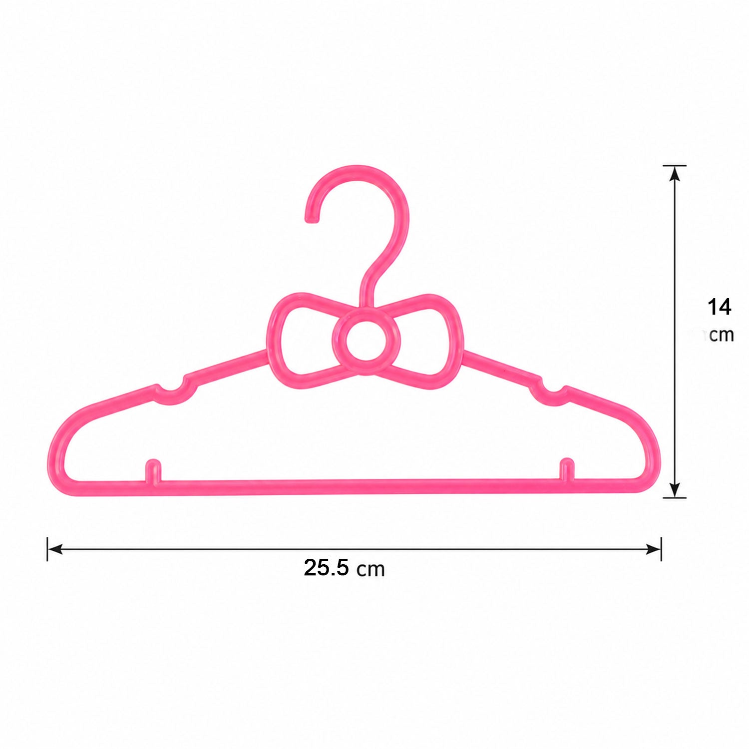 Space saving bow hanger set for children's closets