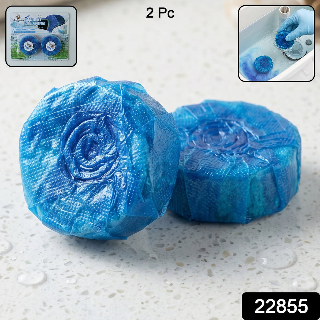Pack of 2 blue toilet cleaning blocks for cisterns