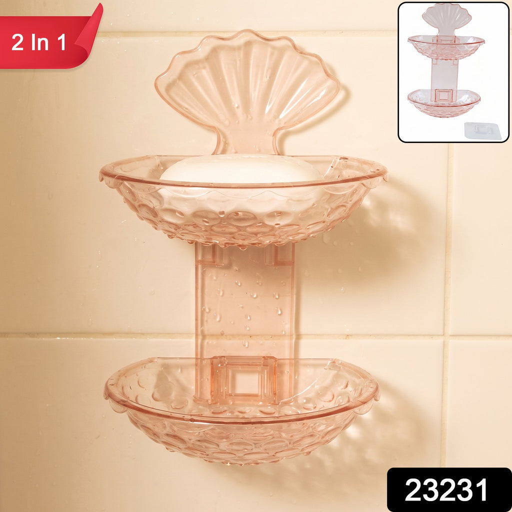 Double layer soap dish with drain for bathroom and kitchen sink