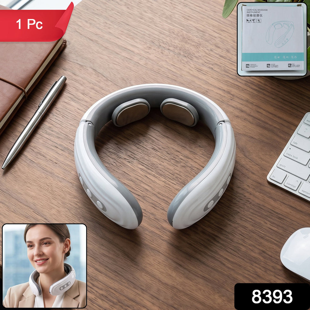 Cordless neck massager with pulse therapy for cervical relief