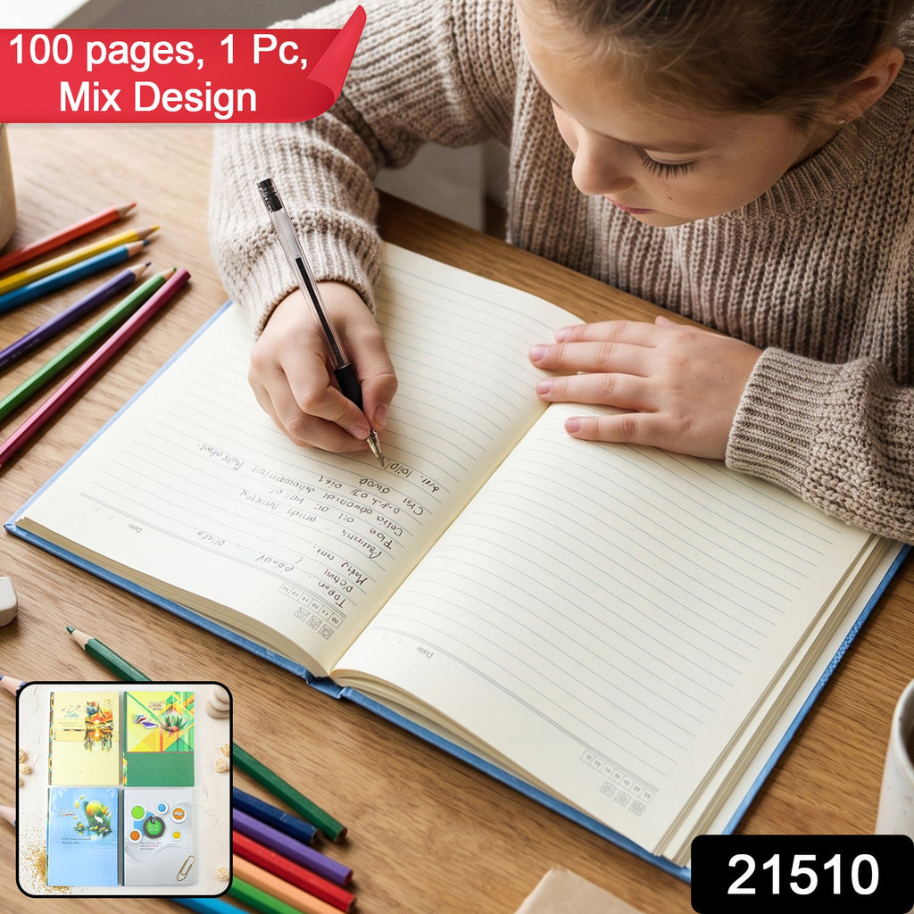 Hardbound Ruled Diary – Durable 100-Page Notebook 240x180mm