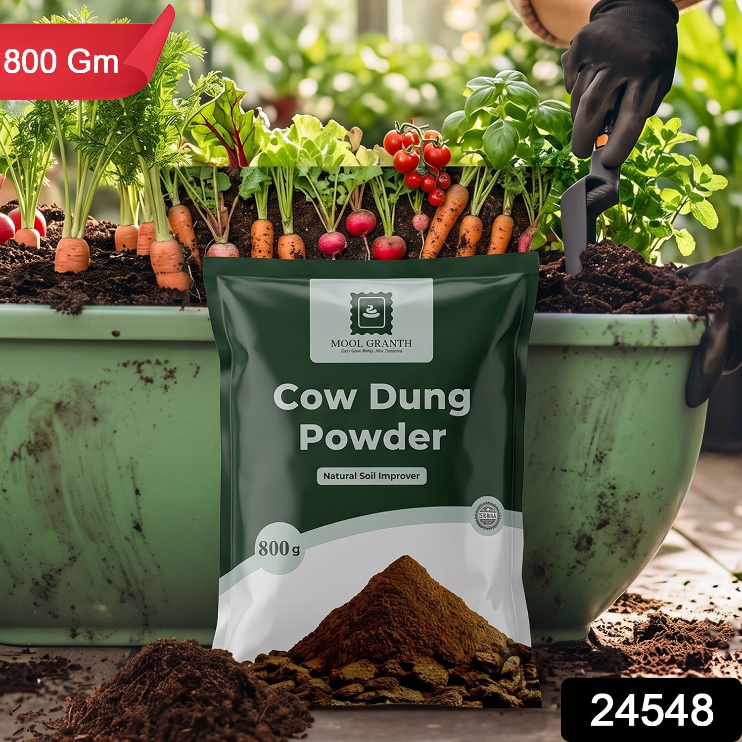 Natural cow dung manure powder for gardening and potting