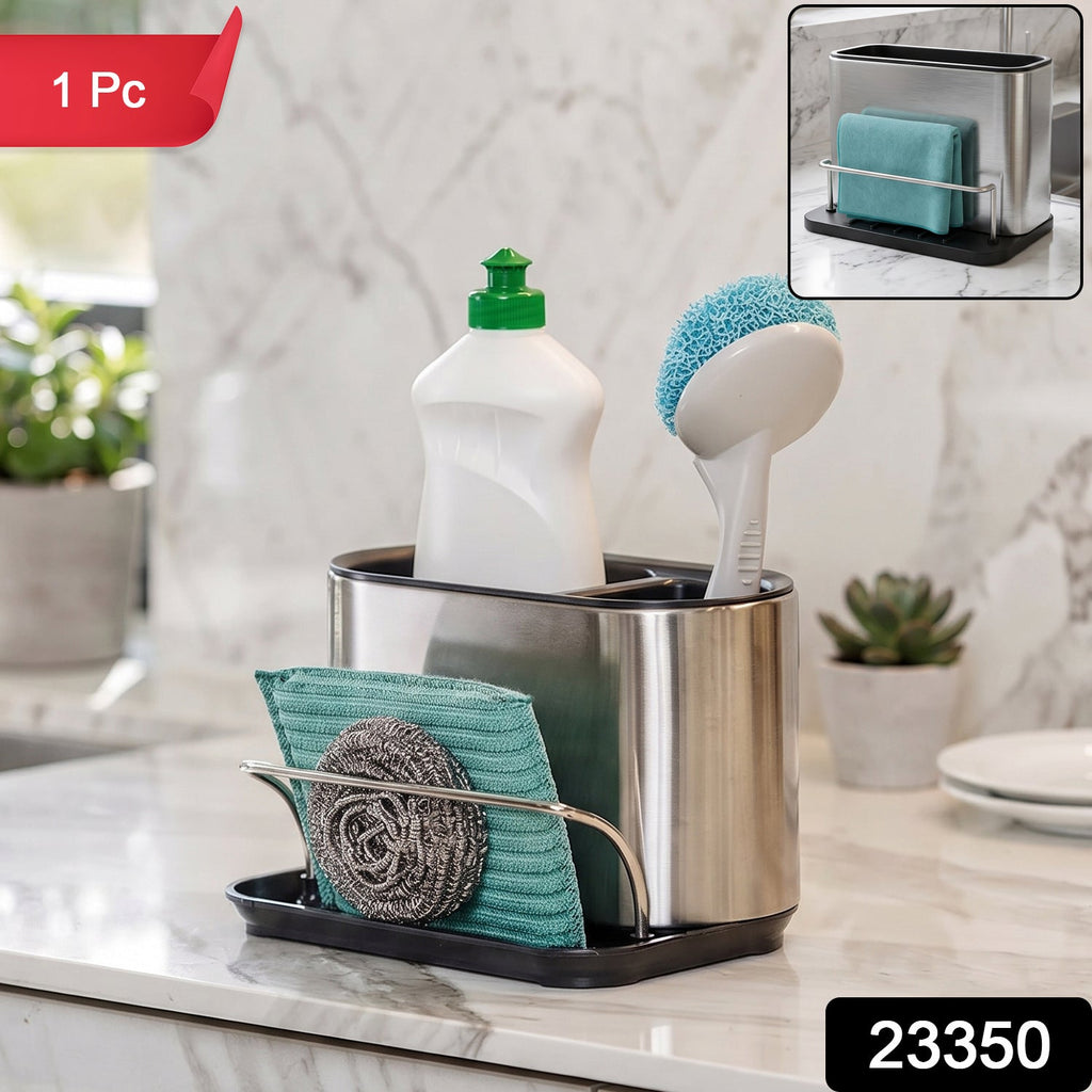 Sink caddy organizer for sponges, brushes and dish soap