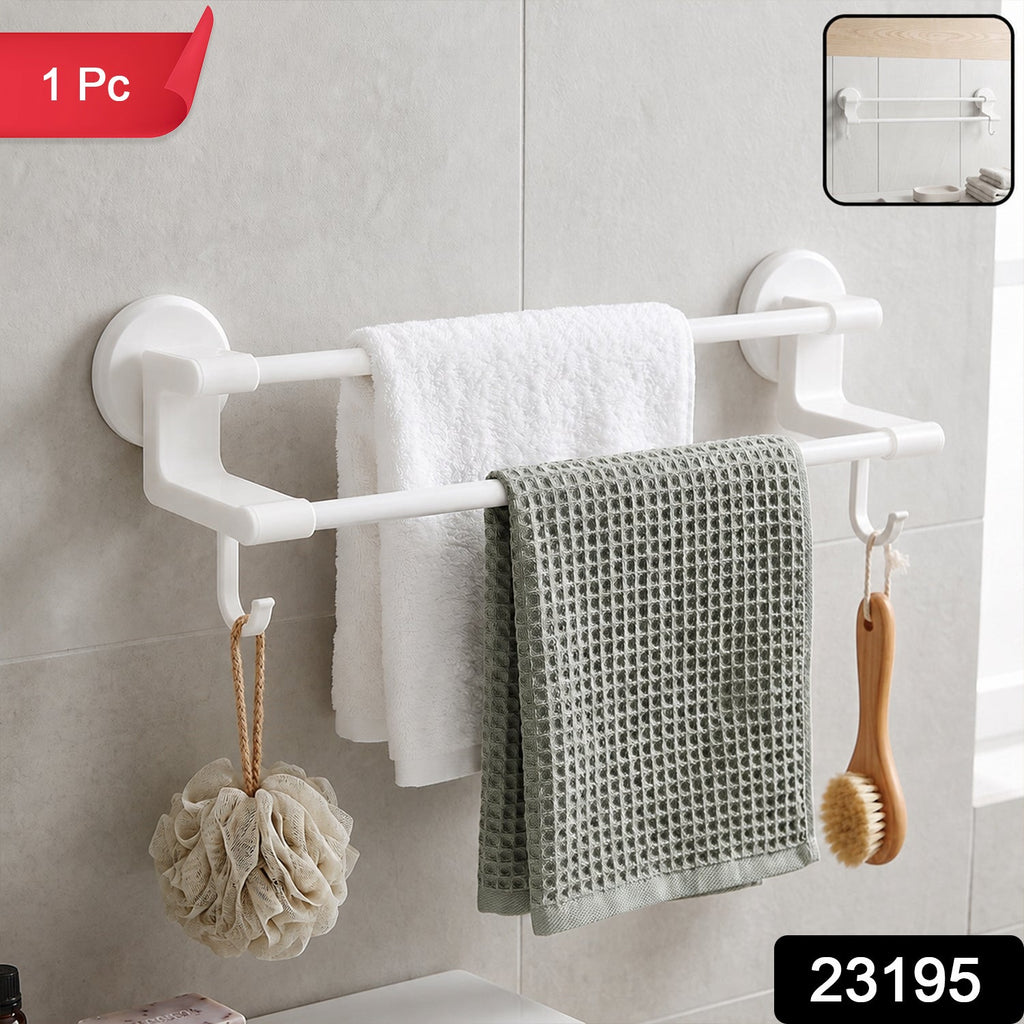 Double bar towel rack hooks