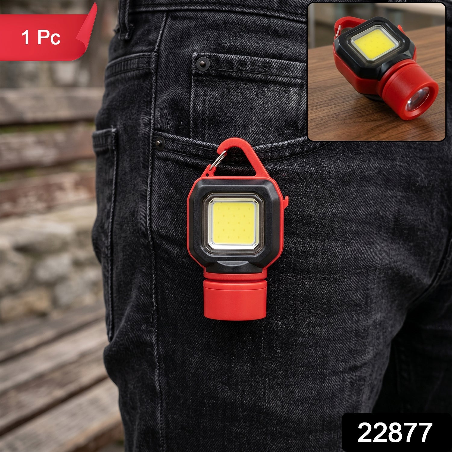 Mini flashlight carabiner clip