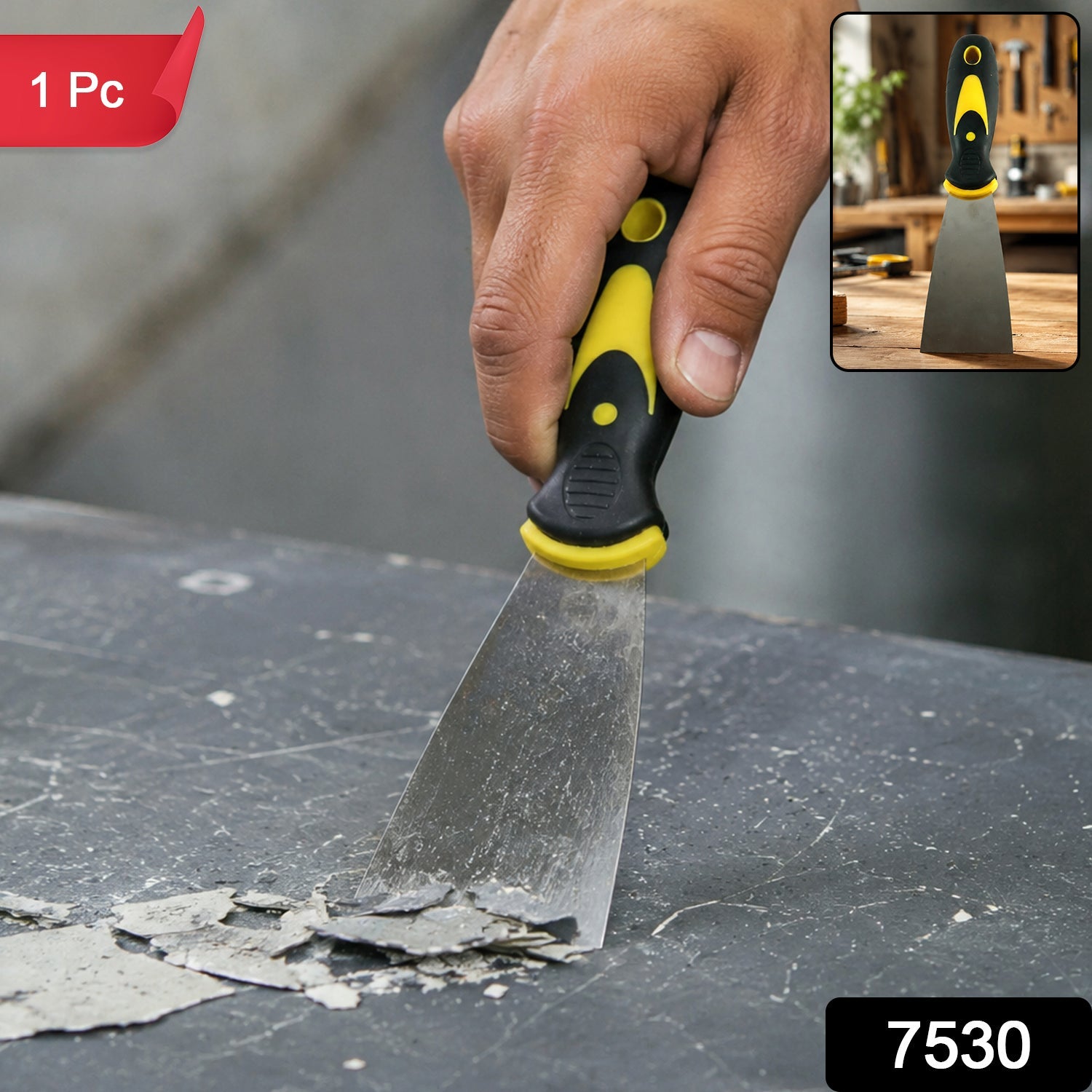Wide putty scraper ergonomic handle