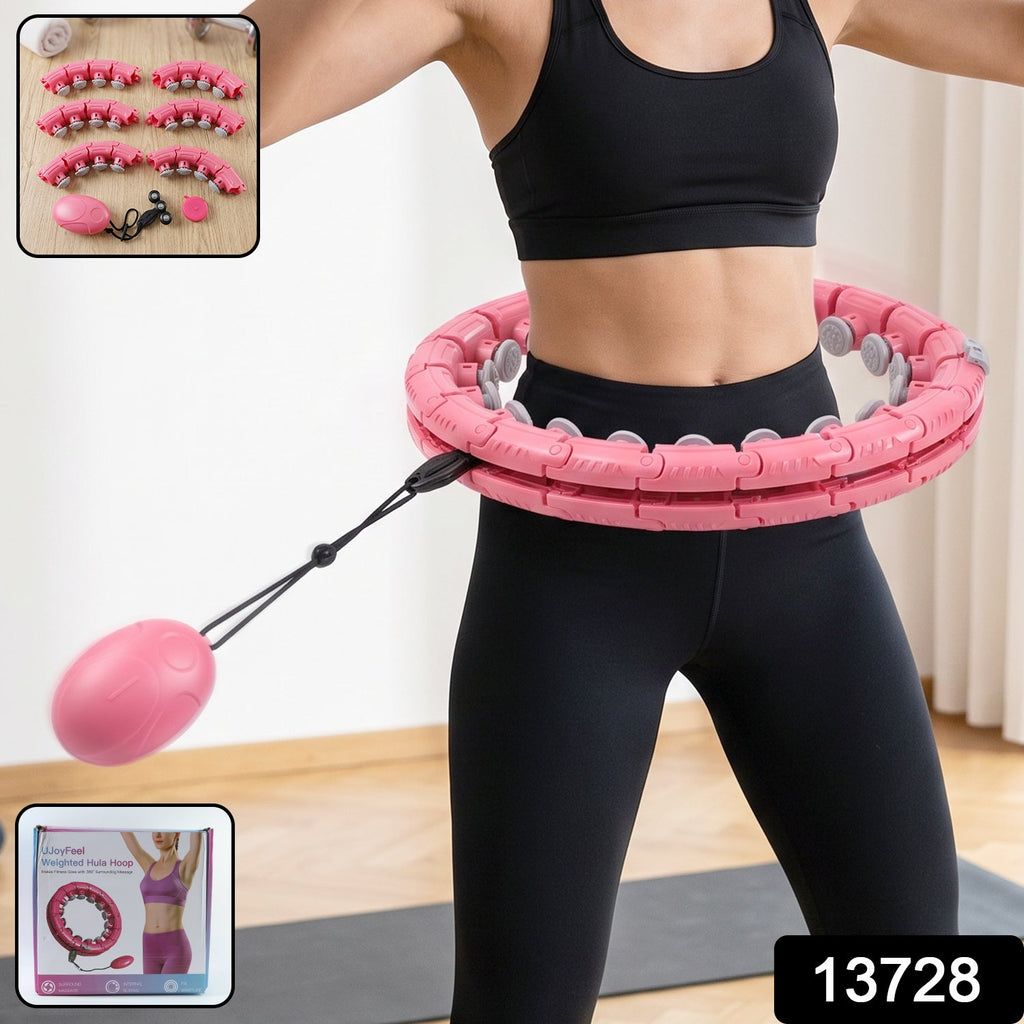 Weighted hula hoop with massage ball for waist toning and fitness