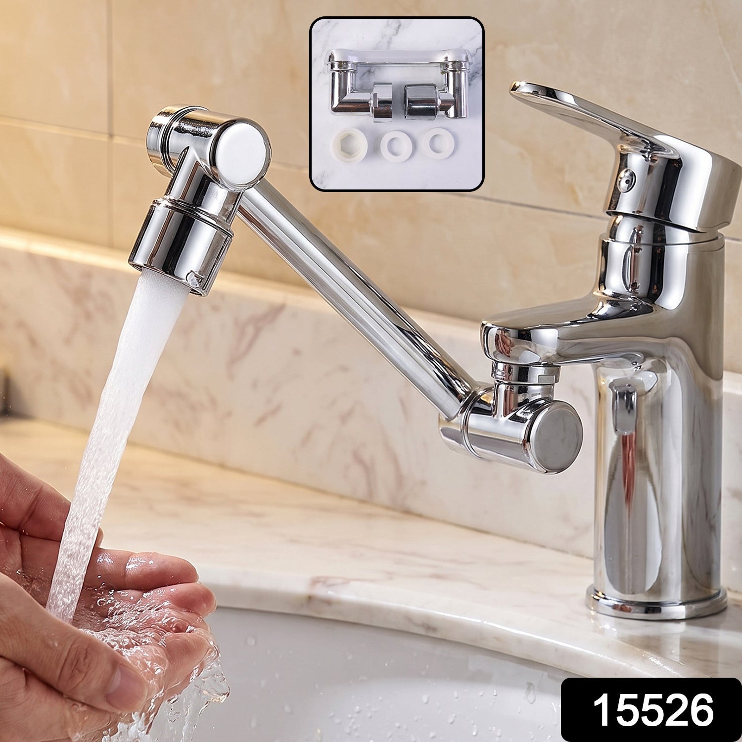 Swivel tap nozzle attachment to extend and direct water flow