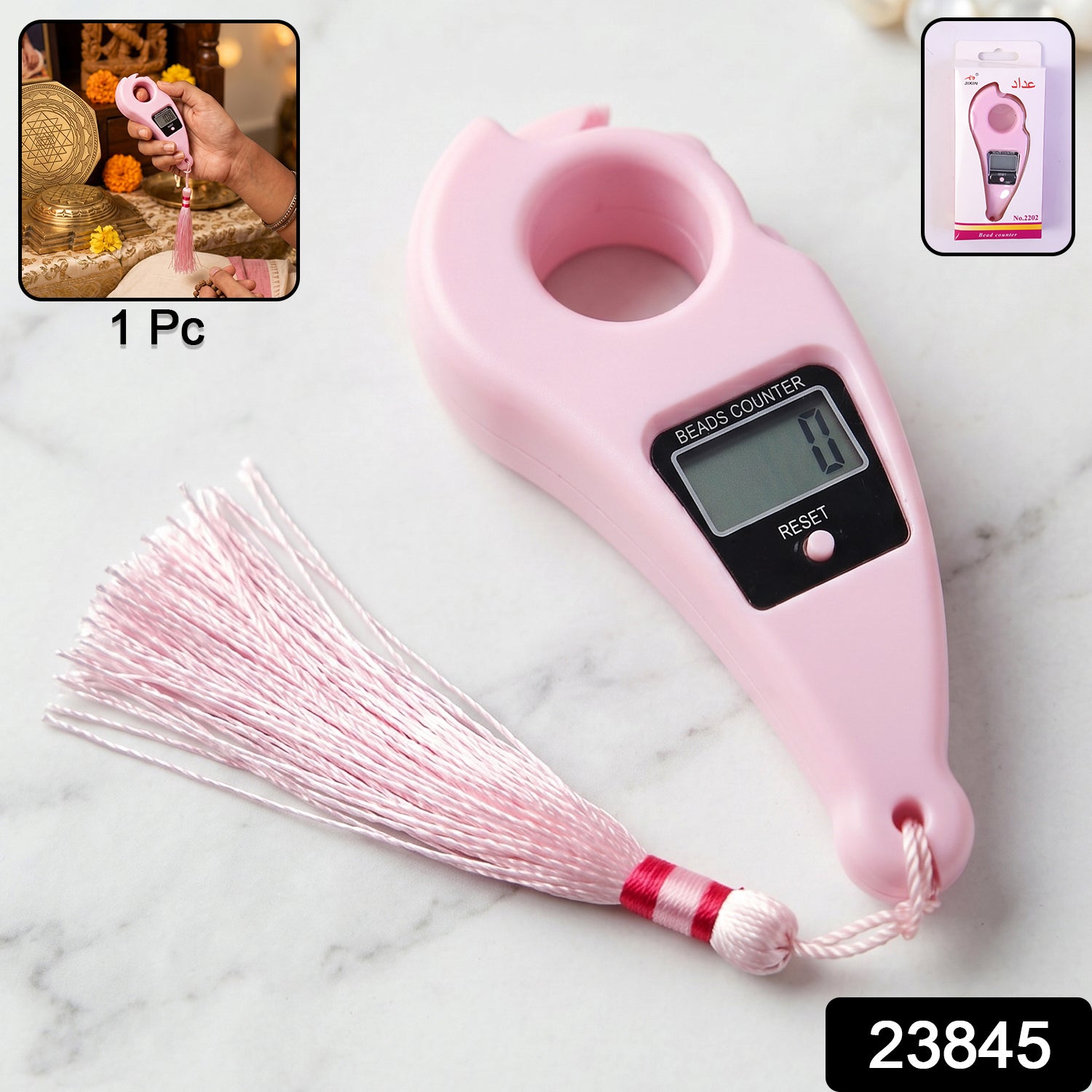 Portable electronic beads counter with LCD for prayer and meditation pooja accessories