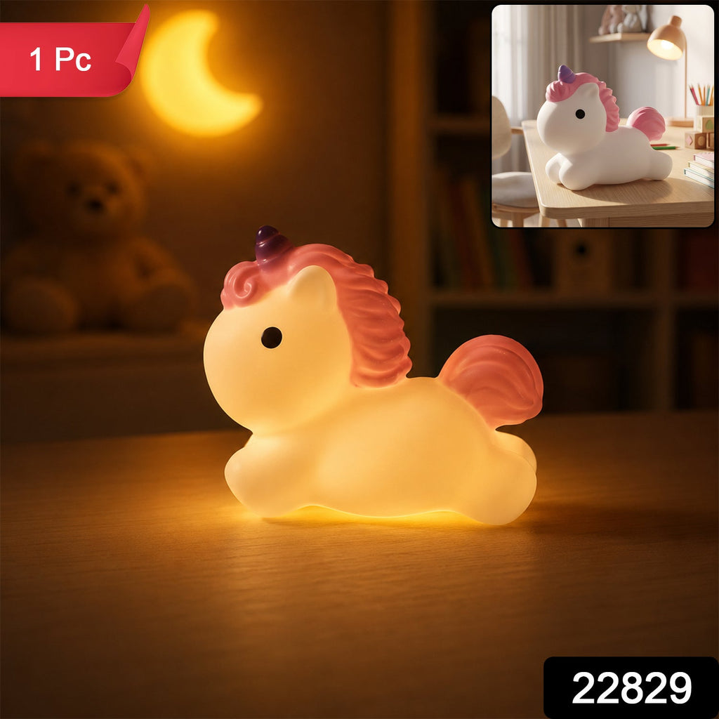 Unicorn silicone night lamp with soft LED glow for children
