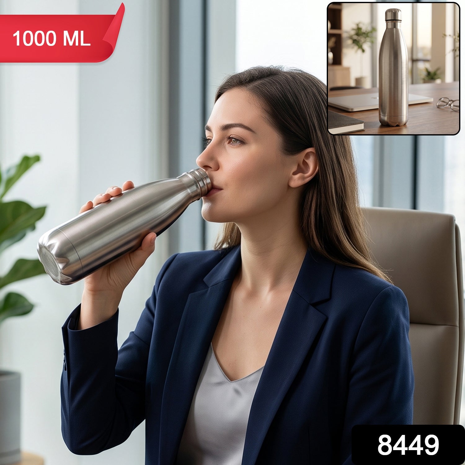 1 litre stainless steel vacuum flask for hot and cold drinks