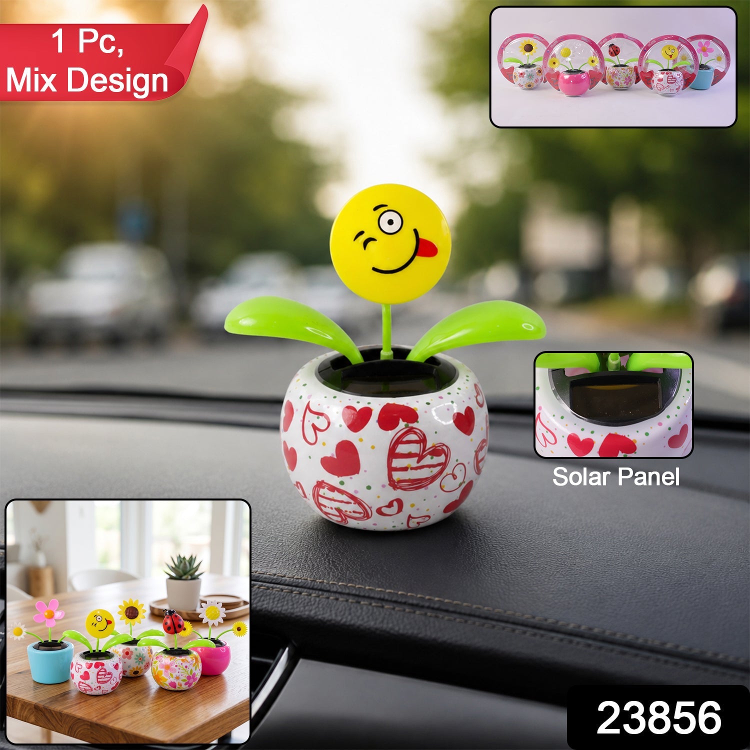 Solar powered dancing flower in a pot that sways in sunlight