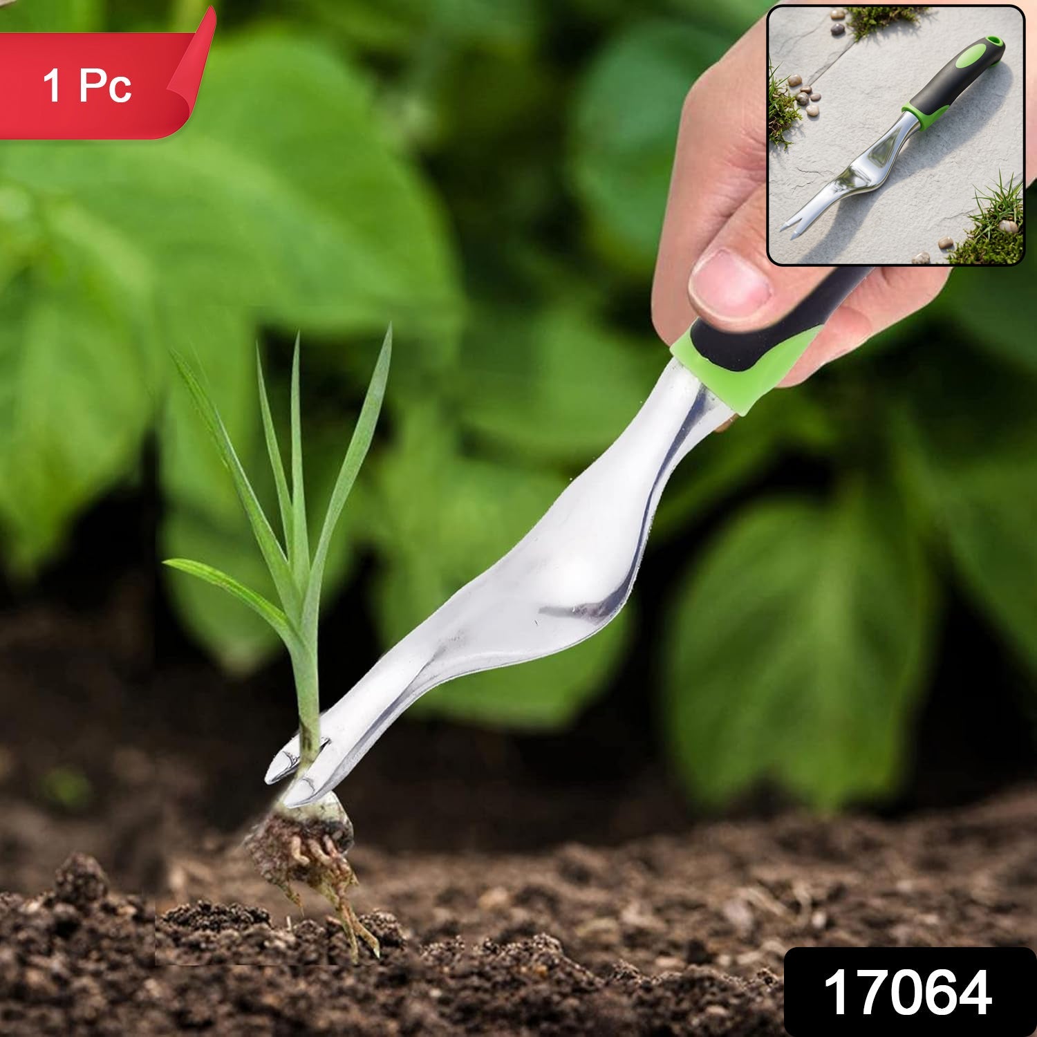 Hand cultivator weeder with comfortable grip for garden weeding