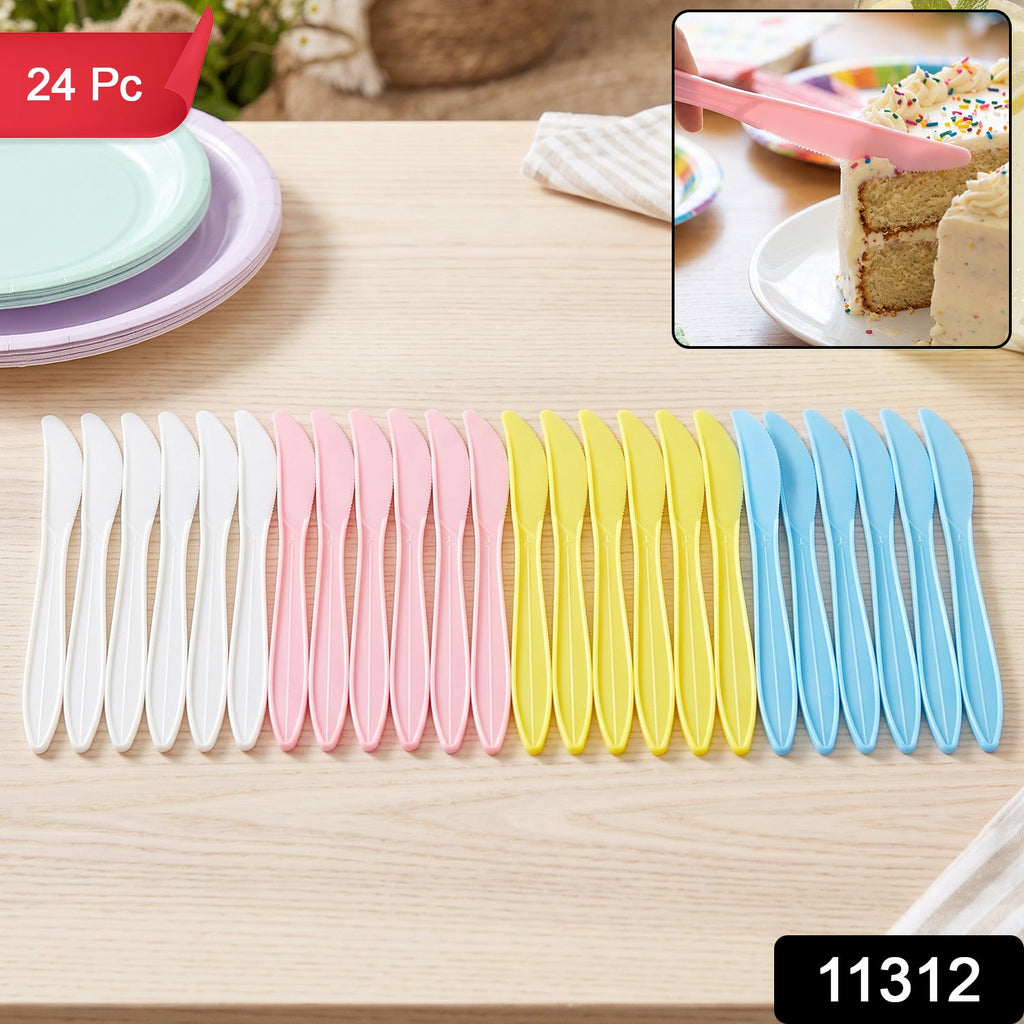 Multicolor dessert knives 24 pc
