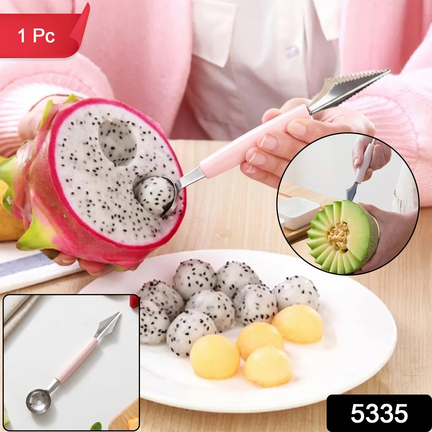 Fruit carving tool melon baller