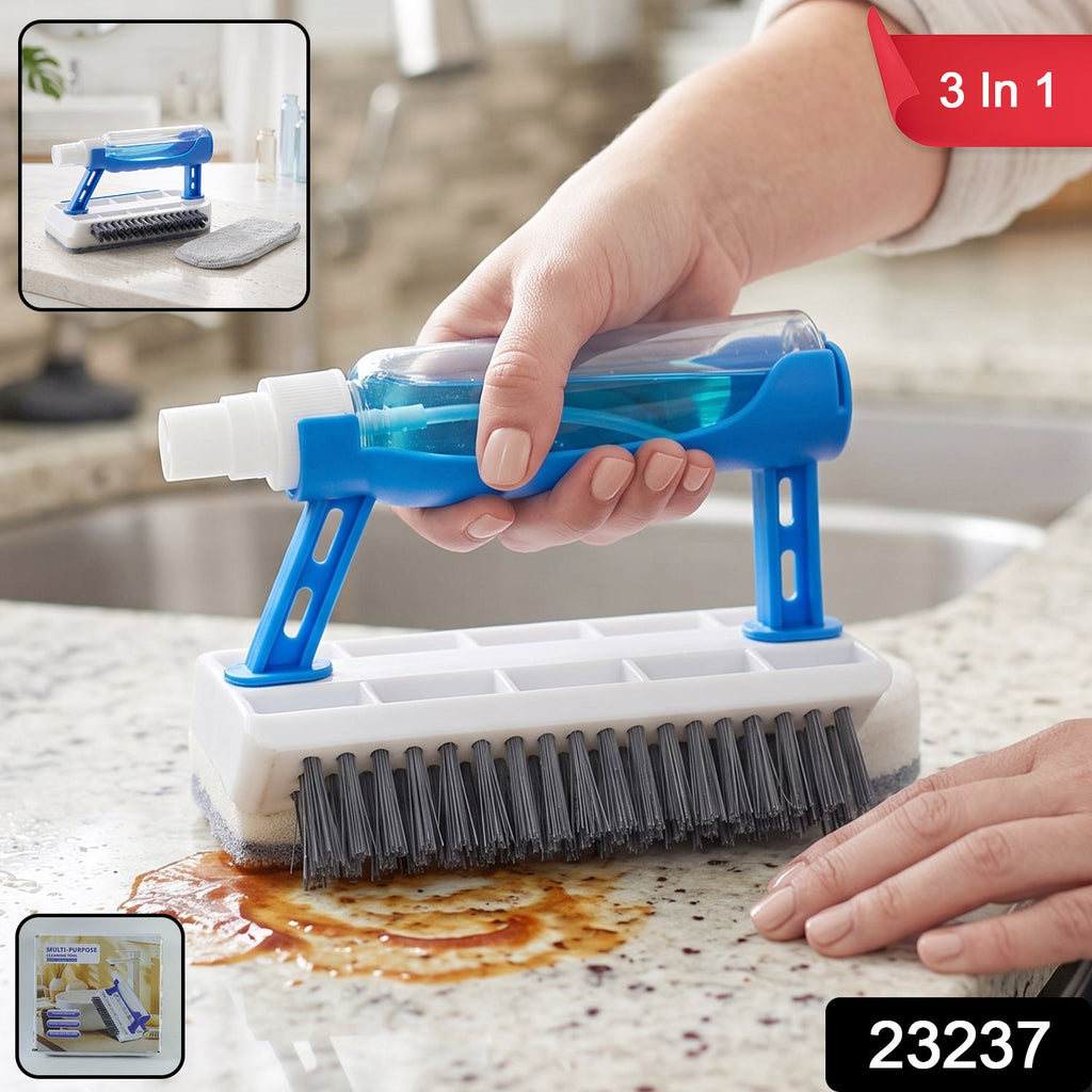 Dish cleaning brush with refillable soap dispenser handle