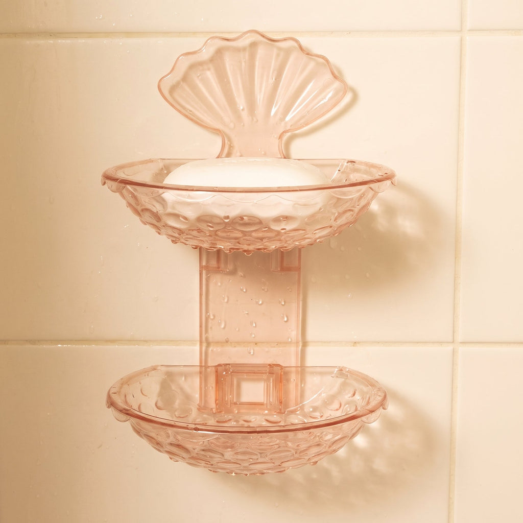 Plastic soap stand with draining tray to keep soap dry