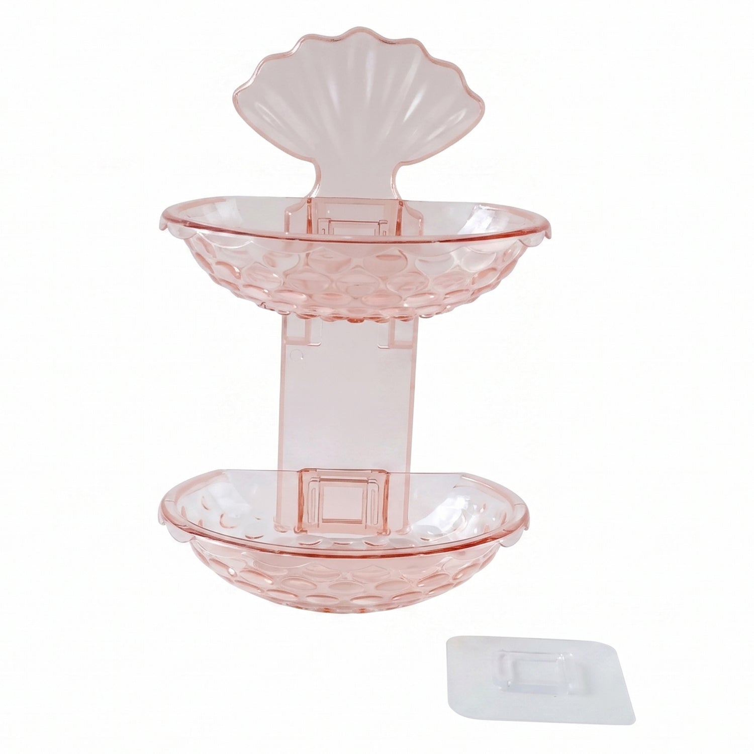 Self adhesive double deck soap dish for shower and basin