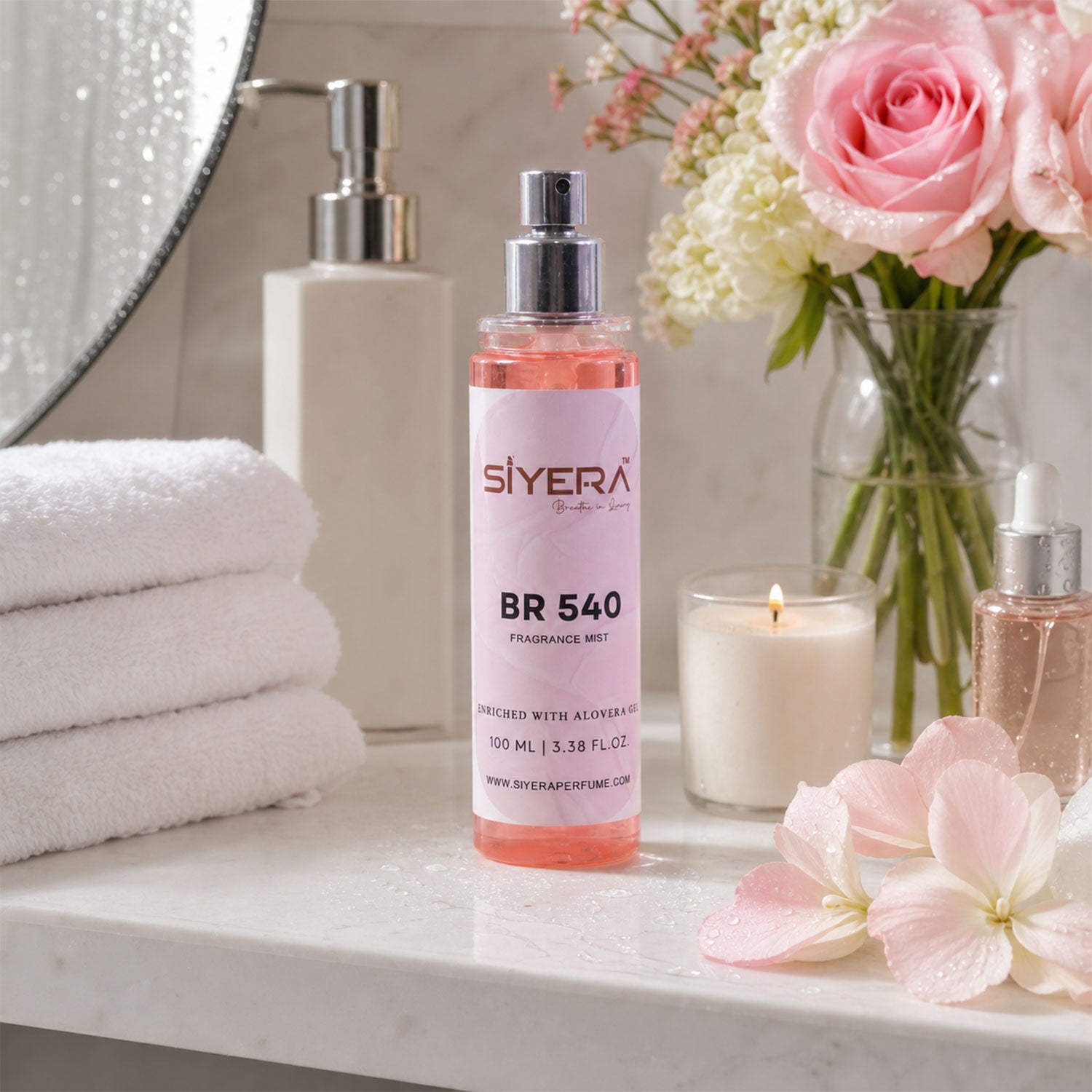 Fragrance mist spray in use