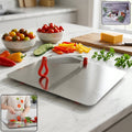 Steel multipurpose chopping board with knife