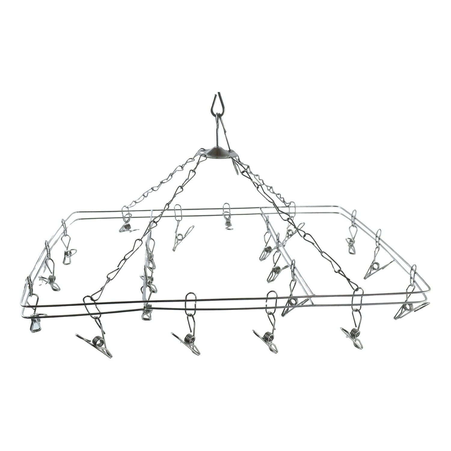 Square drying rack with clips for socks, gloves and towels