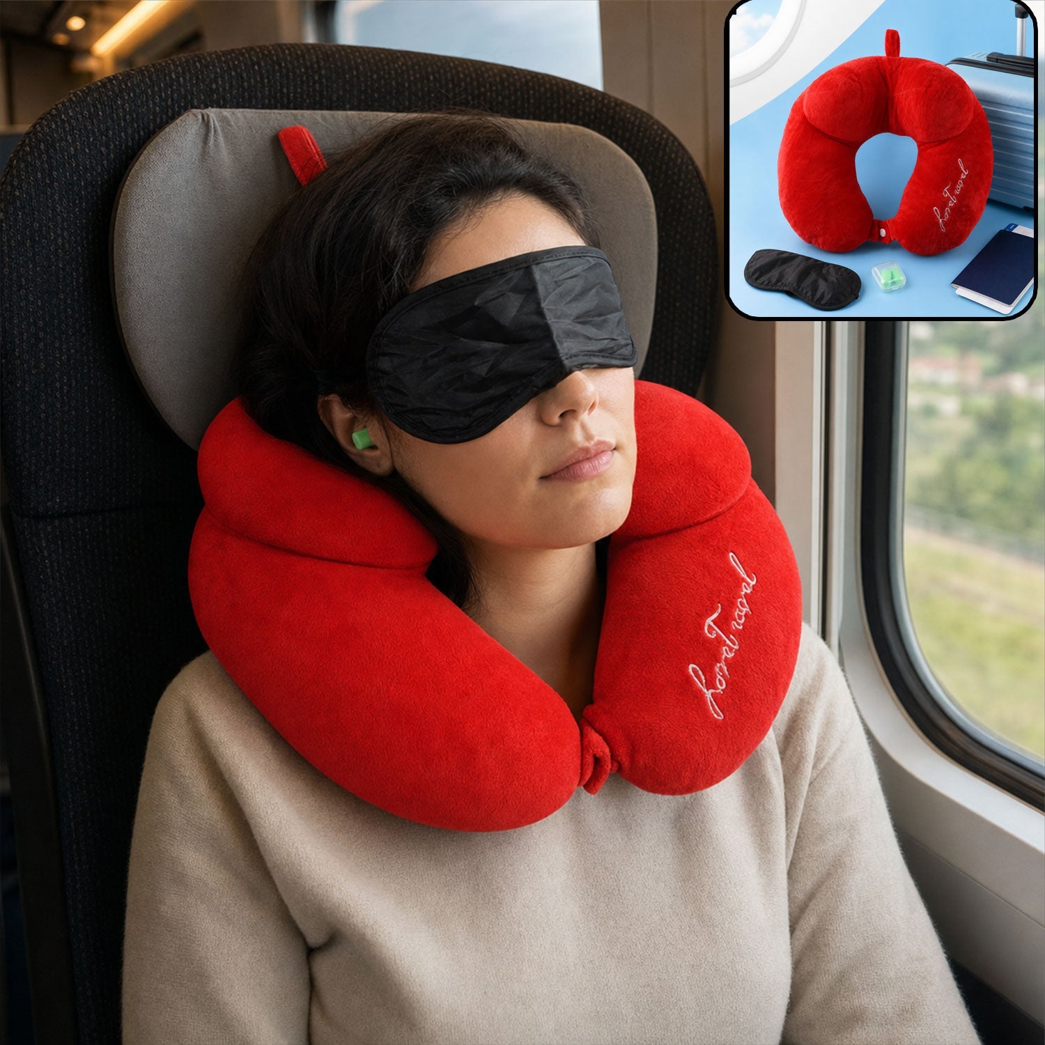 3 in 1 travel neck pillow set