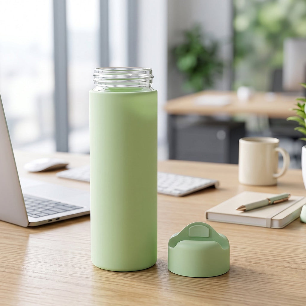 Eco friendly glass travel bottle for trips