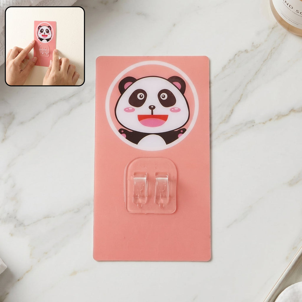 Cartoon adhesive plastic wall hook on white background with strong hold design