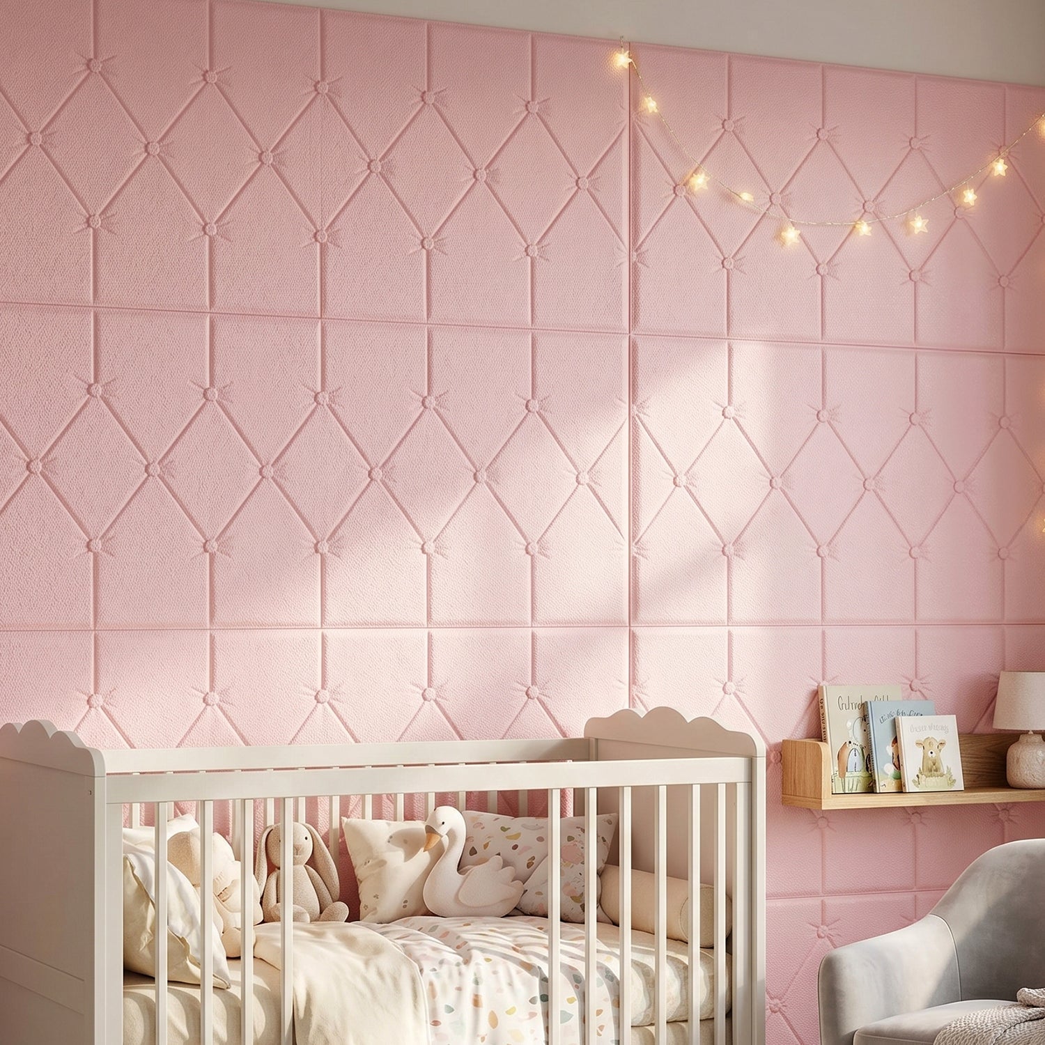 Pink 3D foam wall sticker enhancing interior appeal home improvement